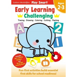 Play Smart Early Learning: Challenging - Age 2-3: Pre-K Activity Workbook: Learn Essential First Skills: Tracing, Coloring, Shapes, Cutting, Drawing, (ISBN: 9784056212174)
