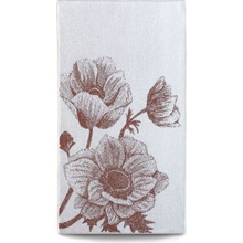 Veba ručník ZARA Květy hnědá 55 x 100 cm