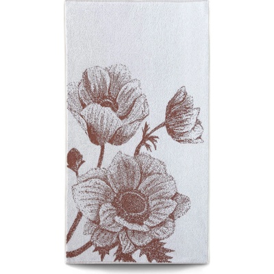 Veba ručník ZARA Květy hnědá 55 x 100 cm