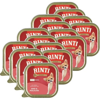 Rinti Gold Mini Adult hovädzie a perlička 16 x 100 g