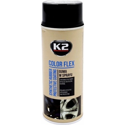 Guma ve spreji K2 Color Flex černý lesk 400 ml