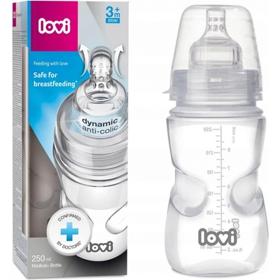 LOVI kojenecká lahev Super vent transparentní 250 ml