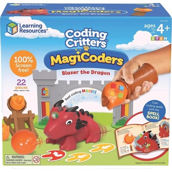Learning Resources Игрален комплект Learning Resources - Дракон за програмиране, 22 части (LER3104)
