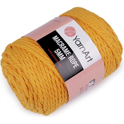 Stoklasa Pletací příze Macrame Rope Ø5 mm 500 g rozčesávací Balení: 1 ks, Varianta: 6 (764) hořčicová 6 (764) hořčicová