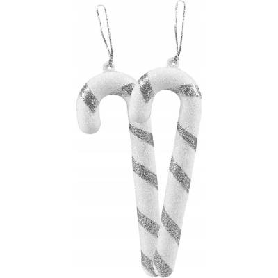 Arpex Brokátové ozdoby na vianočný stromček strieborné (2 ks) 12cm