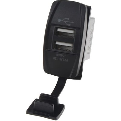 34553 2x USB zásuvka "Rocker", červené podsvícení
