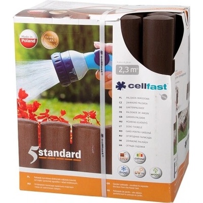 Palisáda plastová hnědá 2,3x0,26m 8ks