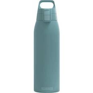 SIGG - Insulated drinking bottle - Thermos bottle Shield Therm One Morning Blue carbonated drinks - Leak-proof - Dishwasher safe - BPA-free - 90% recycled stainless steel - Gray blue - 1L - 6021.40