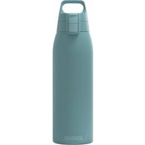 SIGG - Insulated drinking bottle - Thermos bottle Shield Therm One Morning Blue carbonated drinks - Leak-proof - Dishwasher safe - BPA-free - 90% recycled stainless steel - Gray blue - 1L - 6021.40