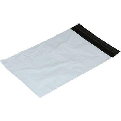 100 ks - Obálka plastová samolepiaca bielo-čierna 225x325, hr. 0,06 (80% podiel recyklátu)