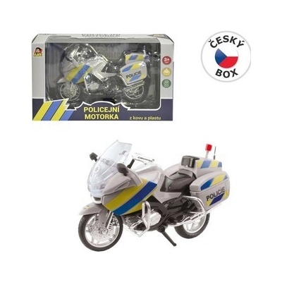 MaDe Motorka policejní kovová 18 cm stříbrná