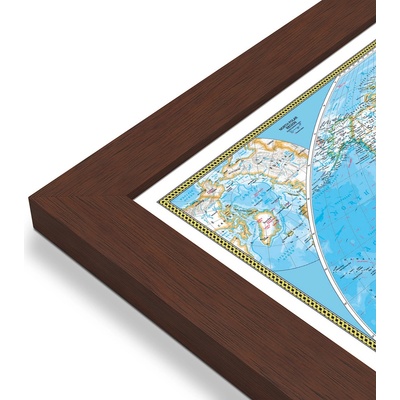 National Geographic Svět - nástěnná mapa Classic 111 x 77 cm Varianta: mapa v dřevěném rámu, Provedení: Pegi višeň