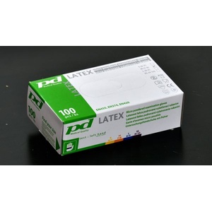 Profod PD-LX-PWD / Jednorázové latexové pudrované rukavice, bal. 100 ks S (prof_0635)