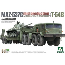 Takom MAZ-537G w/ChMZAP-5247G Semi-trailer mid prod & T-54B 1:72