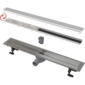 Alcadrain Set rigola cu capac faiantabil Alcadrain APZ2012-OPTION6 Optimal 65 cm (APZ2012-OPTION6-650)