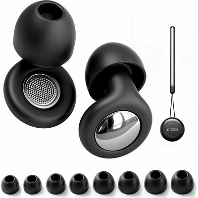 Tech-Protect QuietFit silikonové špunty do uší s útlumem až 40 dB - černé