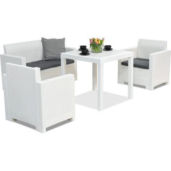 BICA Градински комплект от бял полиратан Nebraska Dallas Apetito 4 Bica (BCDNEBAP4BL)