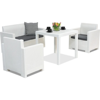 BICA Градински комплект от бял полиратан Nebraska Dallas Apetito 4 Bica (BCDNEBAP4BL)