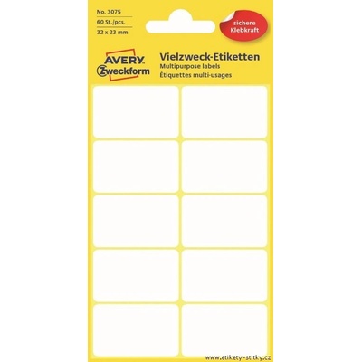 Avery Zweckform 32x23 mm, 60 etiket, bílé 3075