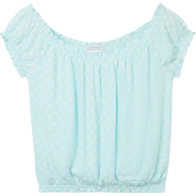 Tom Tailor Cropped Allover Printed sleeveless blouse - Blue (Aqua Mini Geo Print)