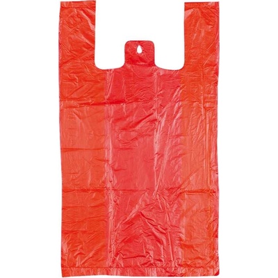 Mikrotenová taška, nosnosť 10 kg, dĺžka 55 cm, šírka 30 cm, záložka 18 cm, červená, 200 ks
