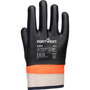 Portwest a402 / Термоустойчиви ръкавици с покритие - черно/оранжево 9 (a402k1rl)
