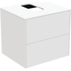 Ideal Standard Atelier Conca матово бял стенен шкаф с 2 чекмеджета и плот с централен изрез 60 см (T3940Y1)