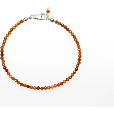 SVĚT KAMENŮ s.r.o. Stříbrný náramek granát spesartin fazetovaný 3 mm 00256346