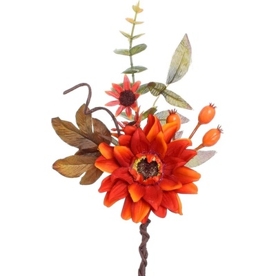 KYTICA JESENNÁ SLNEČNICA ŠÍPKY ORAN/ČERV 32 cm