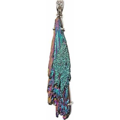 Nefertitis Kyanit duhový titanium aura přívěsek stříbro P322 NF65122