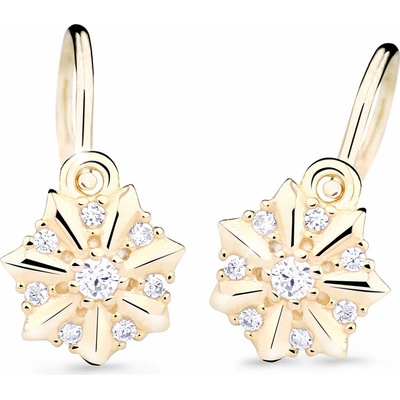 Cutie Jewellery Půvabné dětské náušnice ze žlutého zlata C2754-10-X-1 bílá
