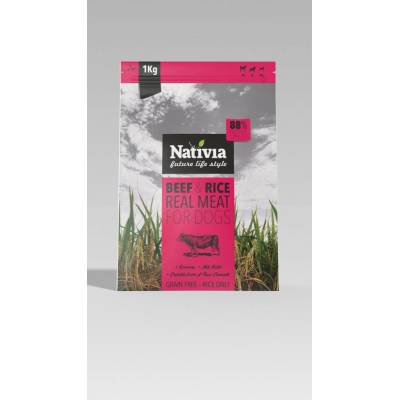 Nativia Real Meat Hovězí & rýže 1 kg