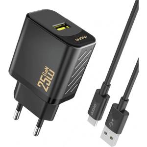 Dudao A27STEU мрежово зарядно устройство с USB изход 25 W, PD бързо зарядно + кабел Type-C, ЧЕРНО GP-190567 (GP-190567)