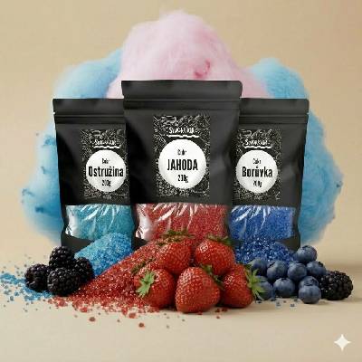 SnackAir Cukr na vatu 3x 200g (jahoda, ostružina, borůvka)