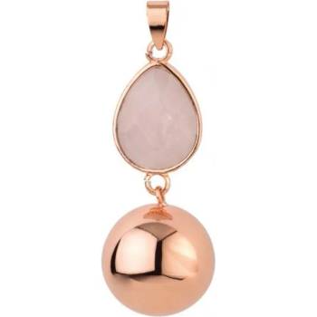 Image 1 of Bola Медальон за бременни Бола - Розово злато с капчица с камъче (vo210)