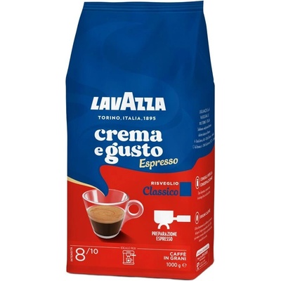 1 кг. кафе на зърна lavazza crema e gusto espresso risveglio classico