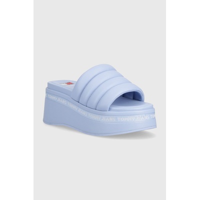 Tommy Jeans Чехли Tommy Jeans TJW WEDGE SANDAL в синьо със скосена платформа EN0EN02455 (EN0EN02455)