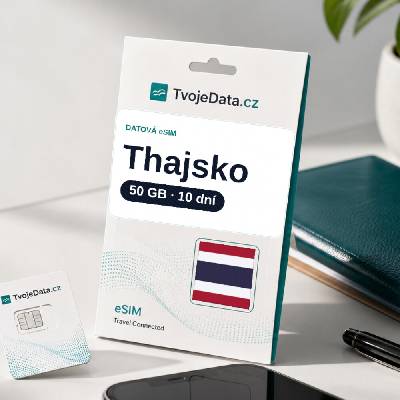 eSIM Thajsko 50 GB / 9 dní