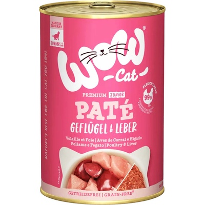 WOW Cat Kitten Junior Paté hydinové mäso a pečeň 400 g