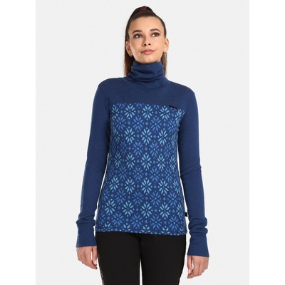 Kilpi Тъмно синя дамска шарена тениска с ролка от мериносова вълна Kilpi JANNU Kilpi | Sin | ЖЕНИ | L