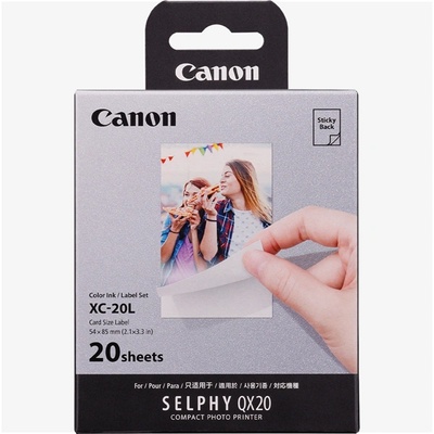 Canon Фотохартия + мастило на CANON, XC-20L, 20 бр. , 54 x 85 мм, QX20 6755C002 (6755C002)