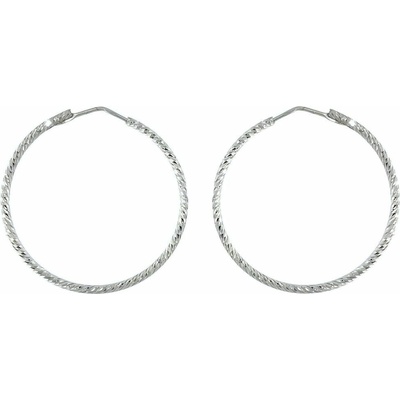 INFINITYSILVER Strieborné náušnice kruhy brúsené 3,5cm SE221224