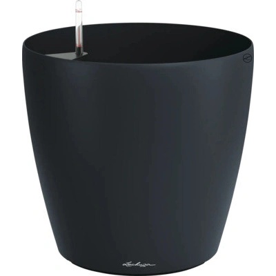 Lechuza Samozavlažovací kvetináč Classico Color plast 28 x 26 cm tm.sivý