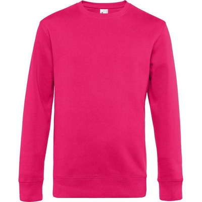 B&C KING Crew Neck pánska mikina ružová magenta