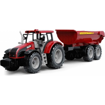 Alltoys Traktor na setrvačník s valníkem červený