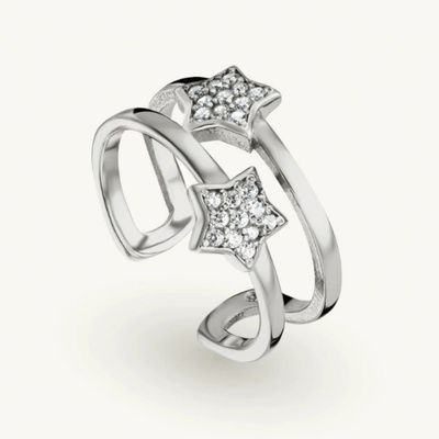 SilveAmo Stříbrný prsten Dvě hořící hvězdy K2F1376 16