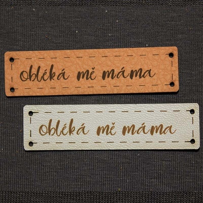 koženkový štítok obléka me máma Materiál/farba: Biela koženka