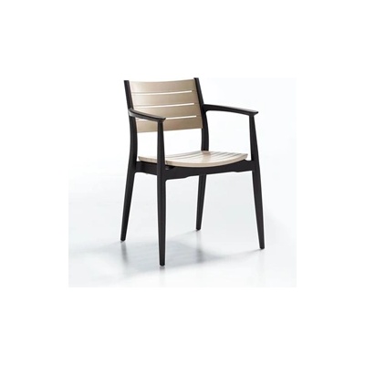 Novussi NOVUSSI-Стол "REGNUM" ТЪМНО КАФЯВО/КАПУЧИНО 58x54xh82cm (NVS023) (0142361)