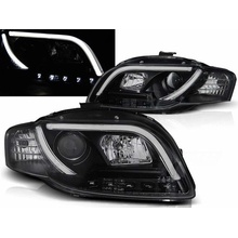 PŘEDNÍ SVĚTLOMETY AUDI A4 B7, 2004-2008, TUBE NEON LED LIGHT, ČERNÉ BLACK