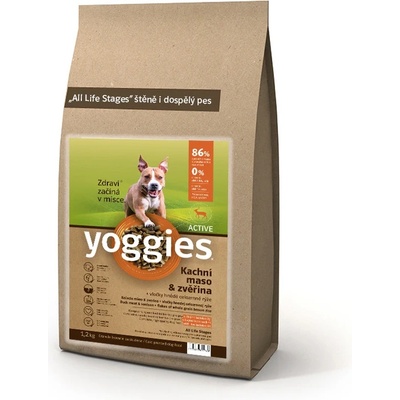 Yoggies Active granule lisované za studena s probiotiky Kachní maso & zvěřina 1,2 kg